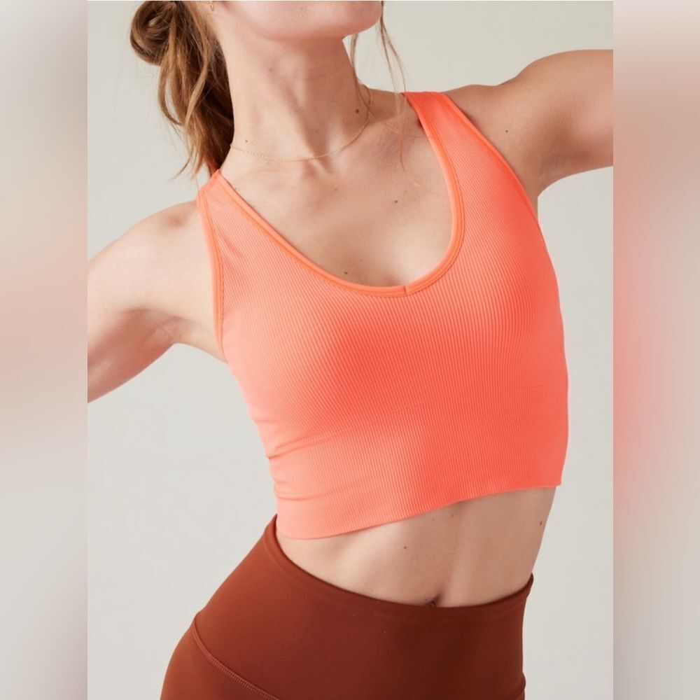 Athleta Aurora Crop Rib Tank NEW with tags Size XS Sunset Glow